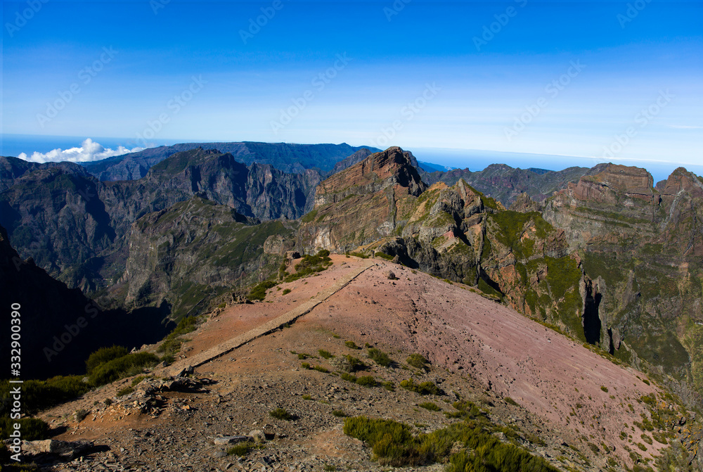 Mountain peak Pico do Arieiro at Madeira island, Portugal