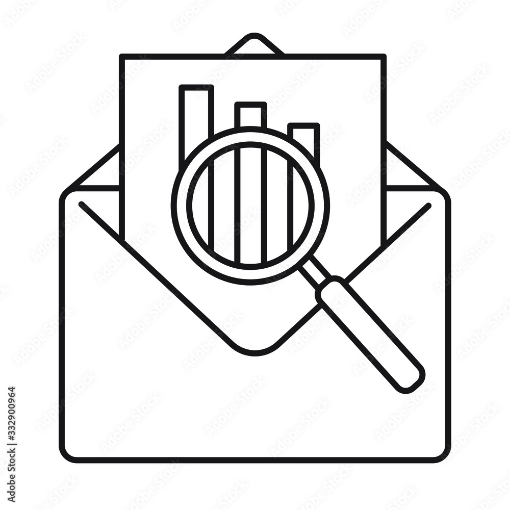 Email statistics analysis linear icon Email statistics analysis linear icon