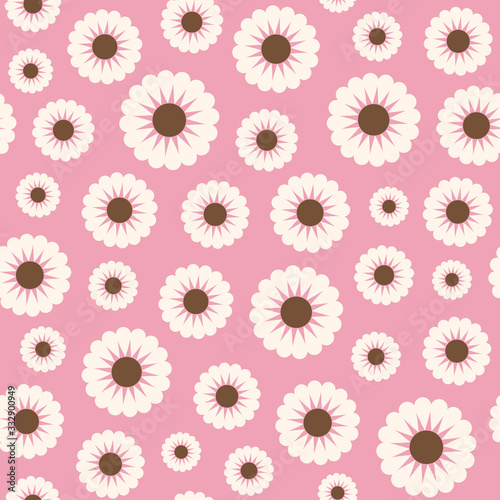 Creative seamless Floral vector pattern. White chamomile on a pink background. For the original  decorative flower backdrop for greeting cards  flyers  packagings  prints  textiles  etc.