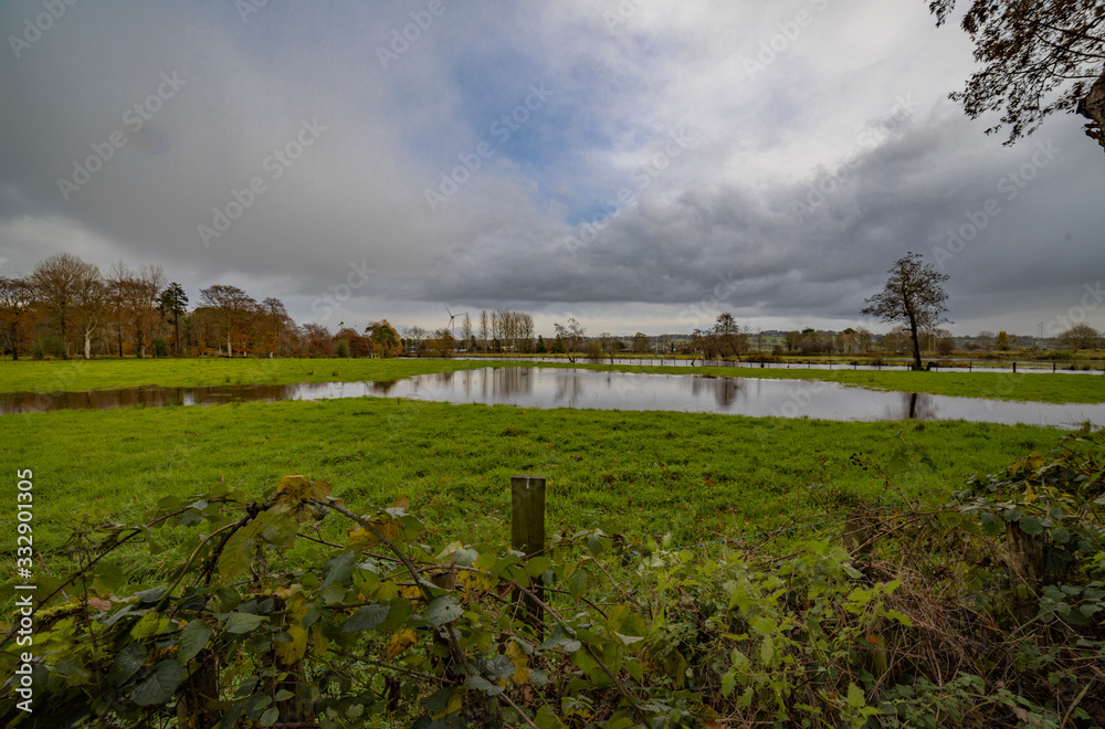 Localised floodeding in a field at Currells avenue, Ballymena, County Antrim, Northern Ireland
