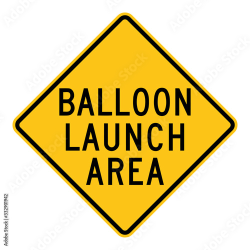Balloon Launch Area Road Sign Clipart