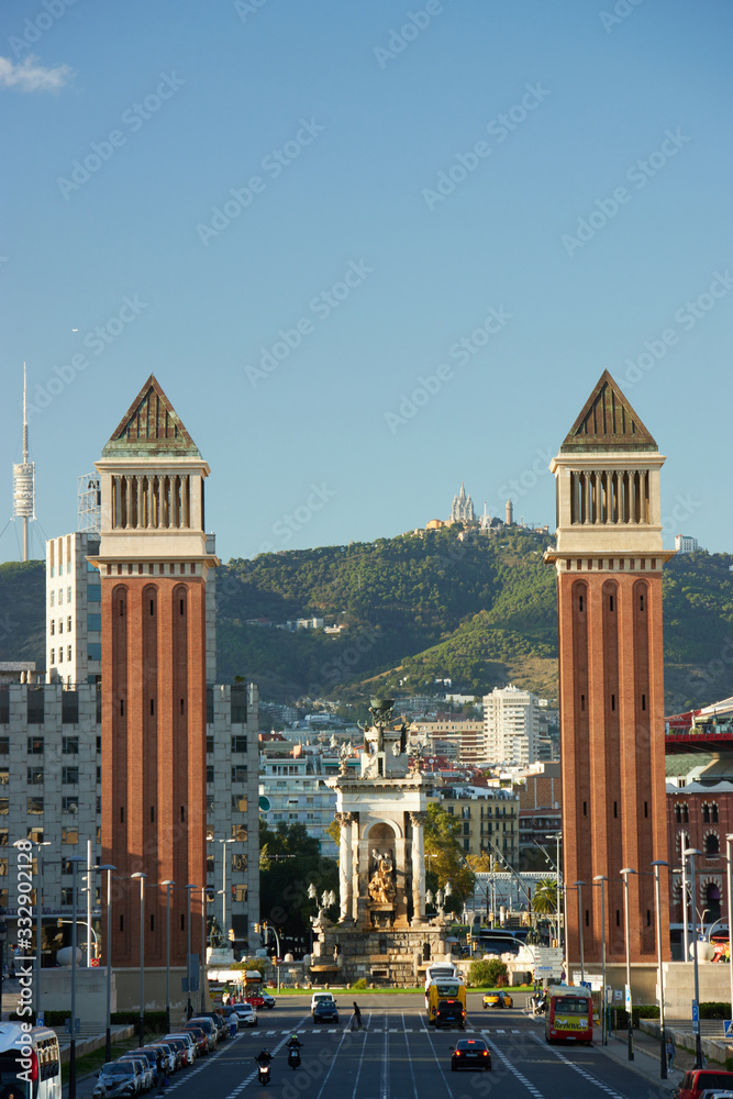 Fototapeta premium The skyline of Barcelona,Spain