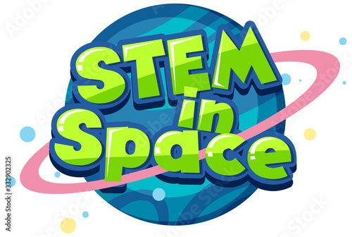 Sticker template for word stem in space