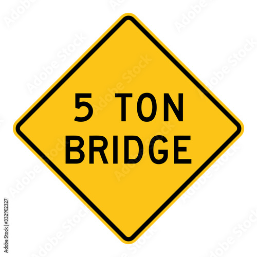 Restricted Weight 5 Ton Bridge Road Sign Clipart