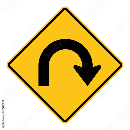 Right Hairpin Curve Road Sign Clipart