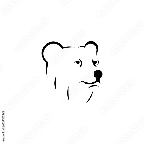 Fototapeta Naklejka Na Ścianę i Meble -  bear vector logo graphic modern abstract
