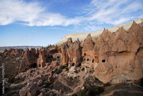 Impressive fungus forms of sandstone in the canyon near Open Air Museum   Cappadocia  Nevsehir Province in the Central Anatolia Region of Turkey  Asia. O  Sanat      Osman Temizel