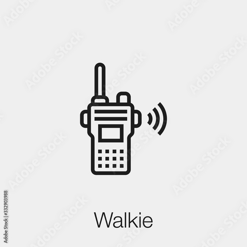 walkie talkie icon vector. Linear style sign for mobile concept and web design. walkie talkie symbol illustration. Pixel vector graphics - Vector. photo