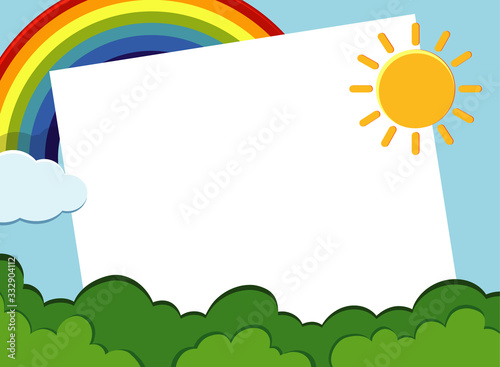 Background design template with park on sunny day