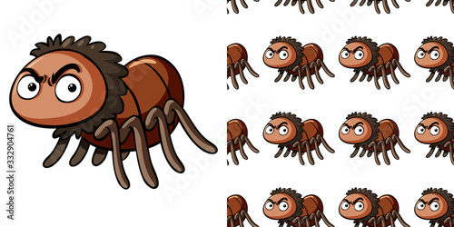 Seamless background design with angry spider