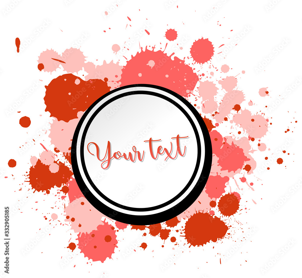 Obraz premium Background design with watercolor splash in red on white background