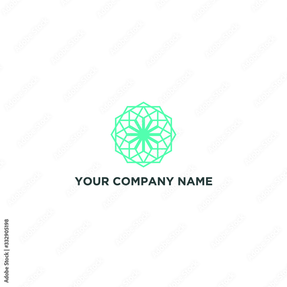 circular hexagon with geometric logo circular hexagon with geometric logo