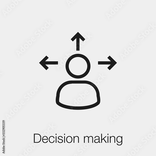 decision making icon vector. Linear style sign for mobile concept and web design. decision making symbol illustration. Pixel vector graphics - Vector.	