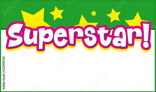 Background template design with word superstar