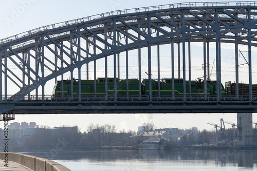 St. Petersburg - March 18, 2020: Railway bridge over the Neva river.  © Rocket Channel