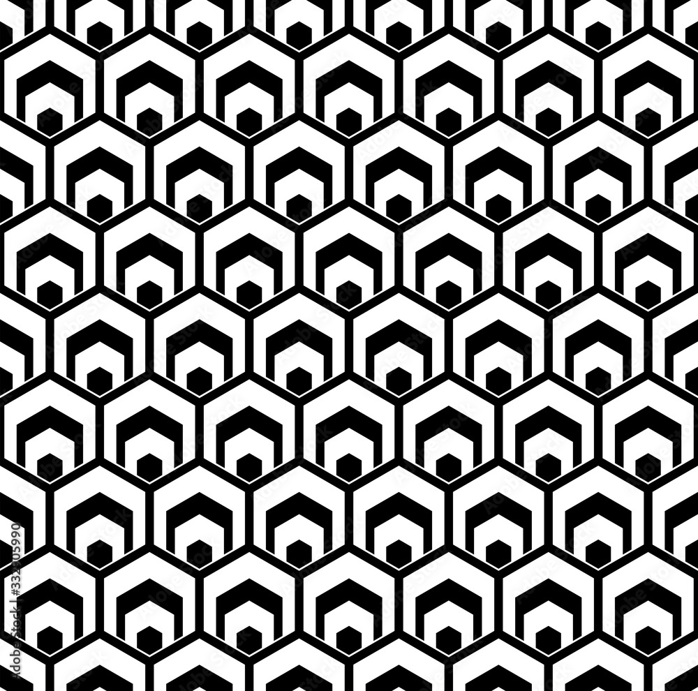 Abstract seamless geometric hexagons pattern. Abstract seamless geometric hexagons pattern.