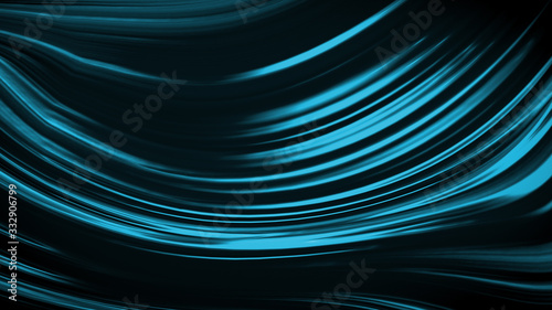 Abstract Teal green background with waves luxury. 3d illustration, 3d rendering.