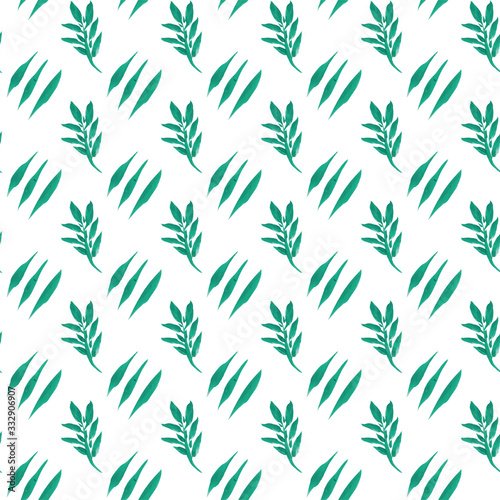 seamless pattern with green leaves