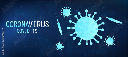 Coronavirus outbreak and coronavirus flu background. Deadly Coronavirus 2019-nKoV.  The cure for the virus. Deadly type of virus Covid-19.