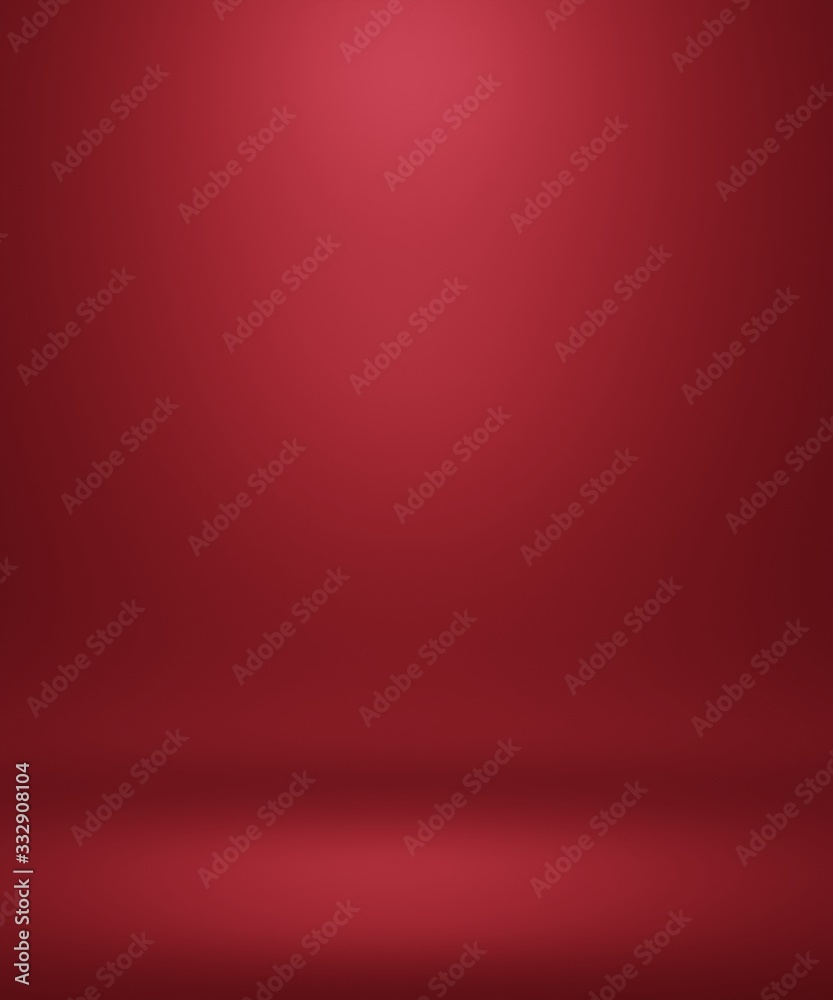 Abstract Luxury gradient background empty space studio room for display product ad website, Smooth Dark red with Black vignette Studio Banner. platform Scene show product presentation. 3d render