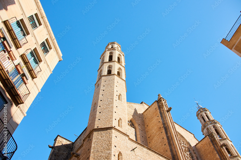 Basilica of Santa Maria del Mar in Barcelona, Spain