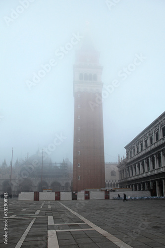 Venice in Fog at Cold Winter Day