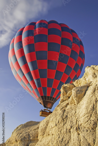 The great tourist attraction of Cappadocia - balloon flight. Cappadocia is known around the world as one of the best places to fly with hot air balloons. Goreme, Cappadocia, Turkey. © osman