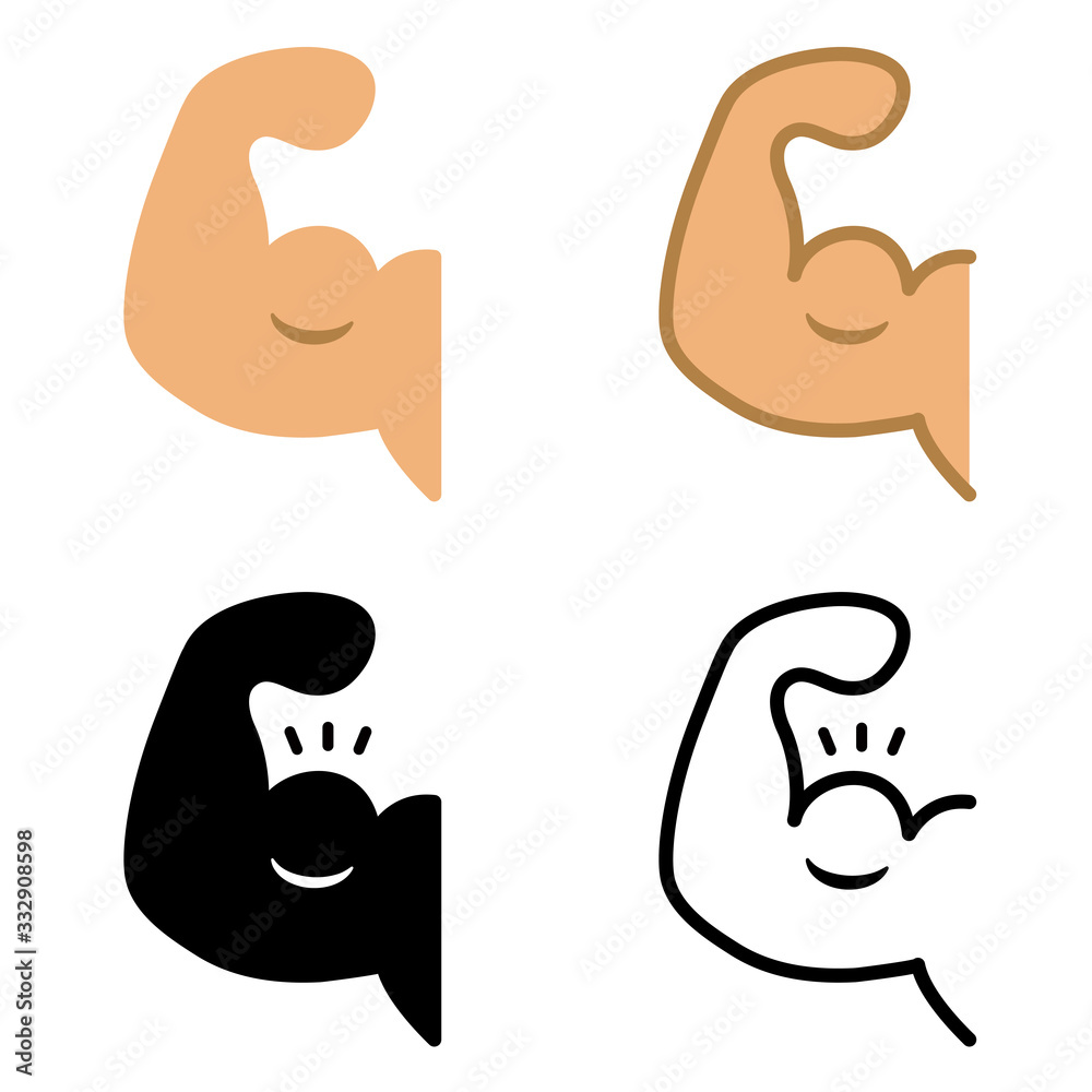 たくましい力こぶのクリップアート ベクターイラストのカラーバリエーションセット Stock Vector Adobe Stock