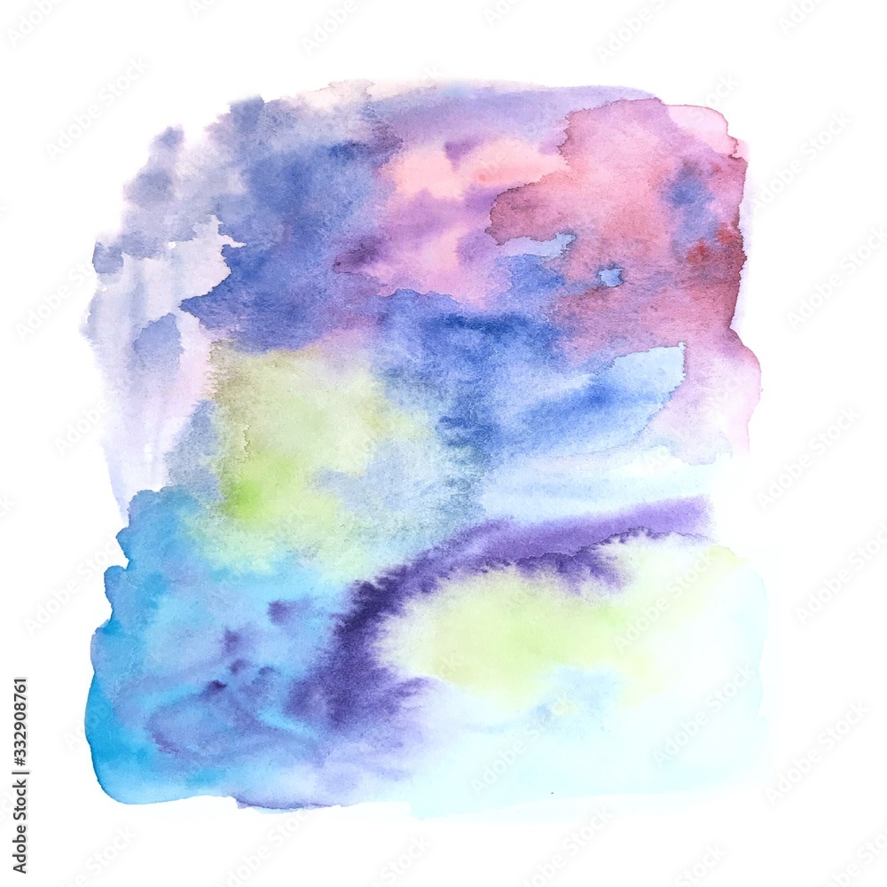 abstract watercolor background with bright cold colours