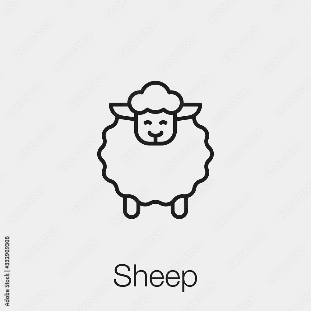 sheep icon vector. Linear style sign for mobile concept and web design.  sheep symbol illustration. Pixel vector graphics - Vector. Stock Vector |  Adobe Stock