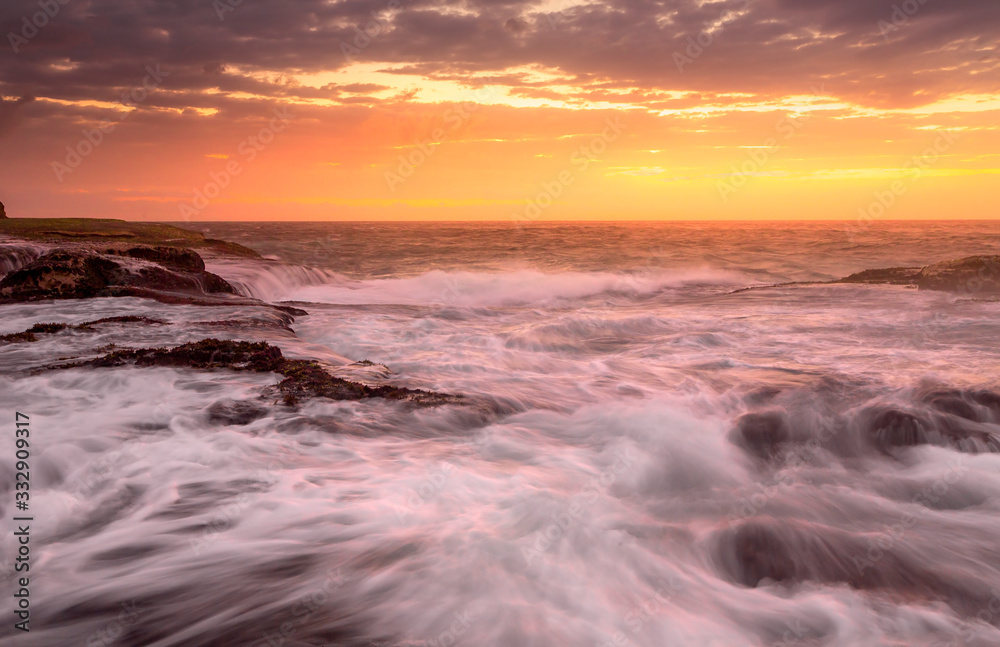 Ocean tides whipped up by gale winds