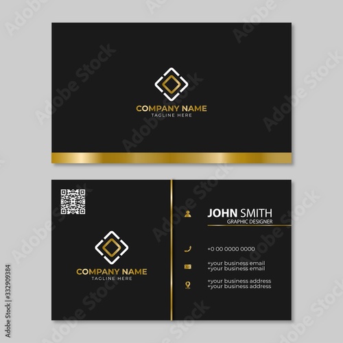 Black & gold business card design template
