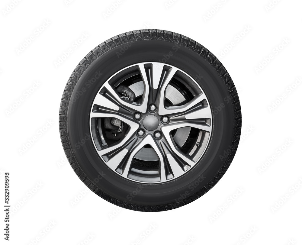 New car wheel isolated on white
