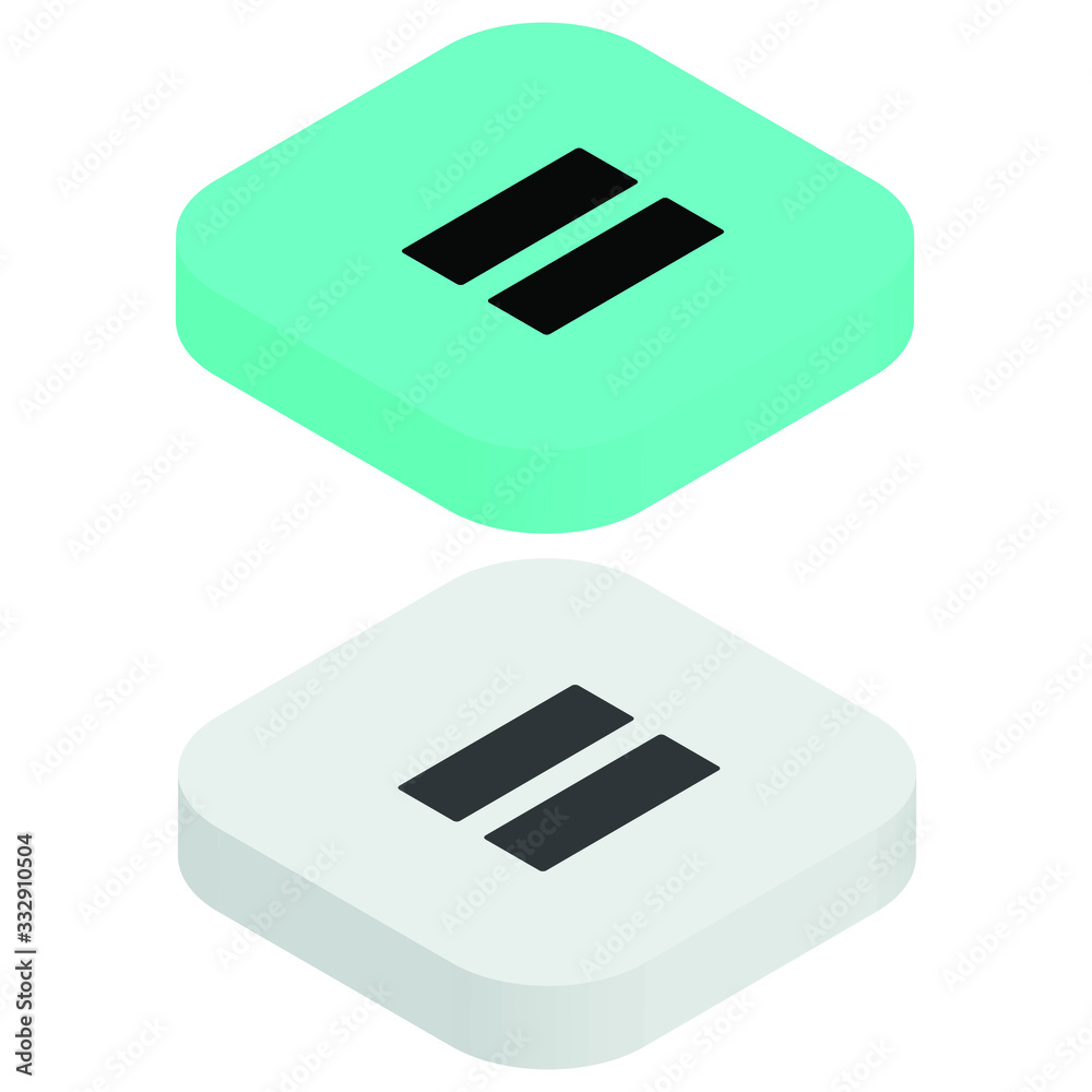 Flat two color icon in isometric style