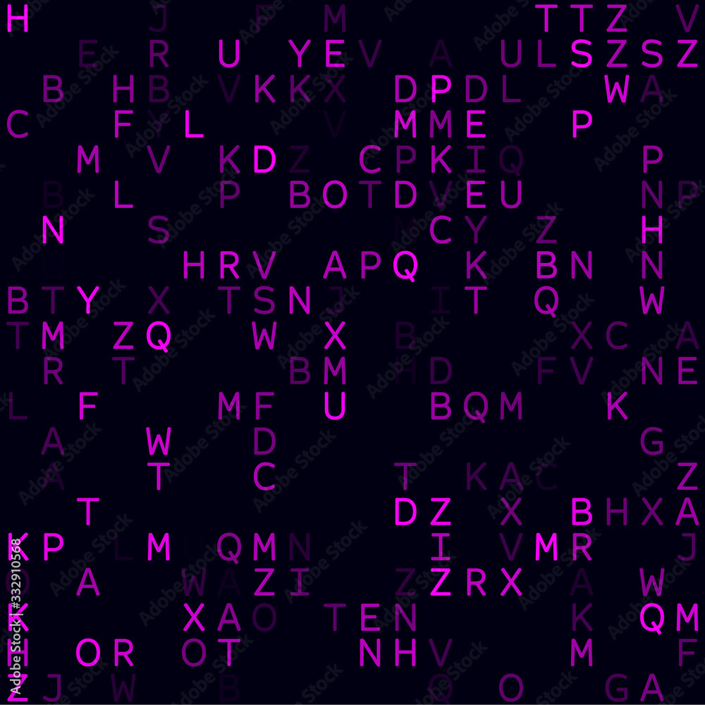Futuristic tech background. Magenta sparse alphabetical background. Small sized seamless pattern. Amazing vector illustration. Futuristic tech background. Magenta sparse alphabetical background. Small sized seamless pattern. Amazing vector illustration.