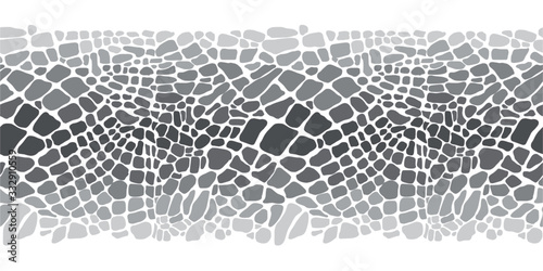 Animal print background. Reptile skin. Horizontal seamless pattern.