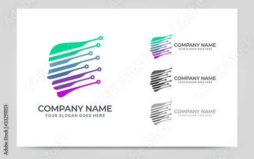 People abstract head logo.Modern human face graphic illustration.