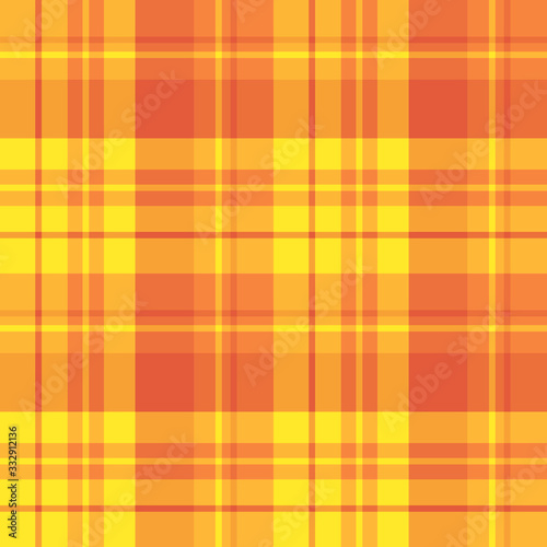 Seamless pattern in fascinating yellow and orange colors for plaid, fabric, textile, clothes, tablecloth and other things. Vector image.