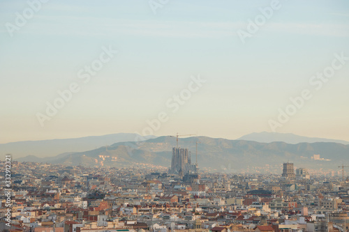 The skyline of Barcelona,Spain