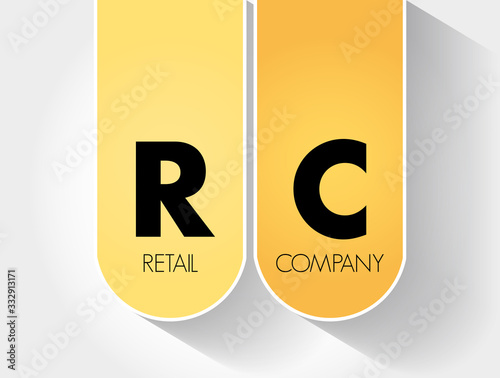 RC - Retail Company acronym, business concept background