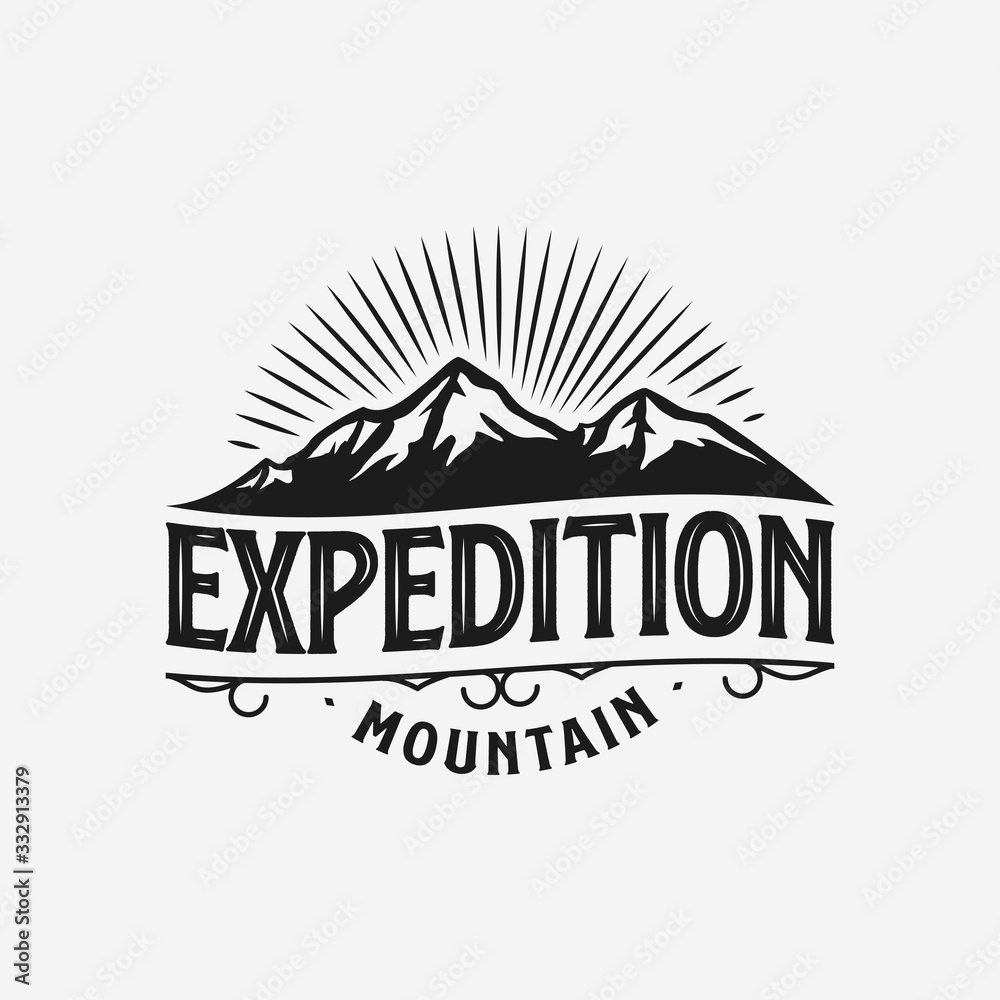 mountain and adventure logo, icon and illustration