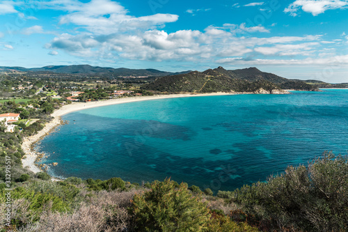 Fototapeta Naklejka Na Ścianę i Meble -  The Beautiful coastline of Campus and its turquoise sea, Sardinia