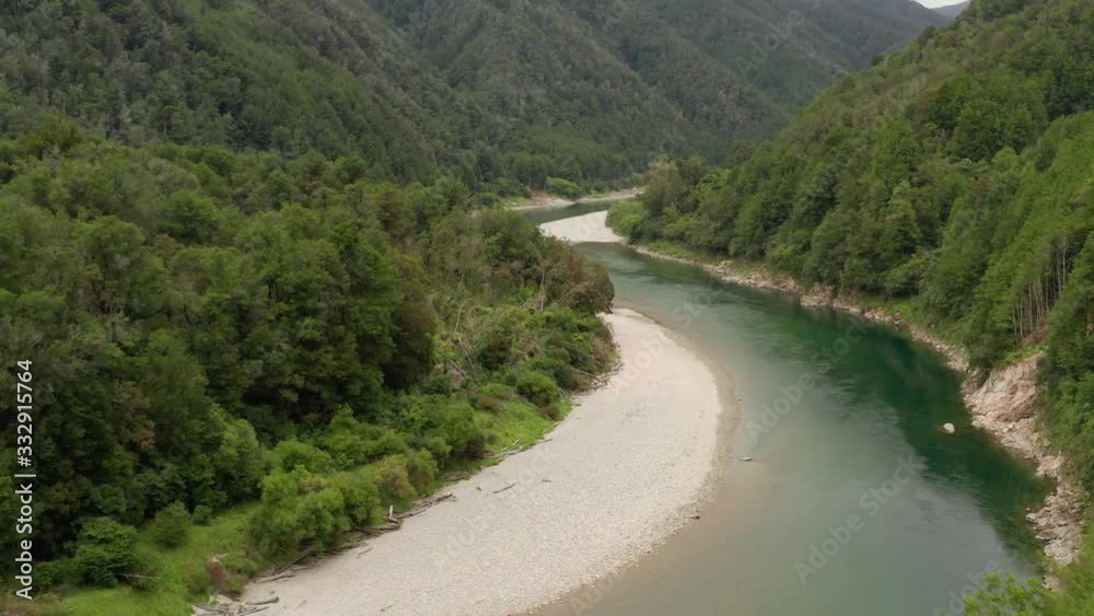 Upper Buller Viewpoint over the river at state hwy 6, New Zealand, Sout