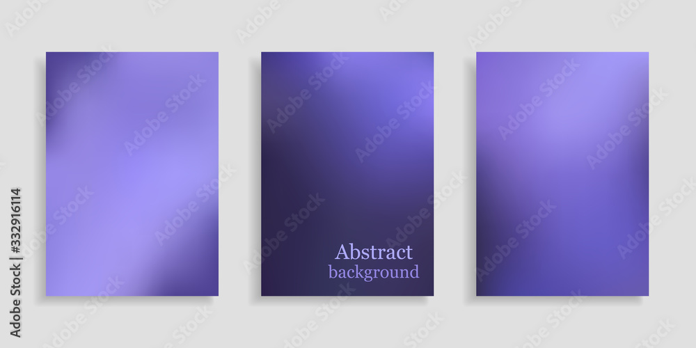 Gradient mesh background. Set purple smooth vertical banners A4 format. Collection abstract violet backgrounds. Mock up poster. Vector illustration. Modern design card, brochure, wallpaper, wrapping. Gradient mesh background. Set purple smooth vertical banners A4 format. Collection abstract violet backgrounds. Mock up poster. Vector illustration. Modern design card, brochure, wallpaper, wrapping.
