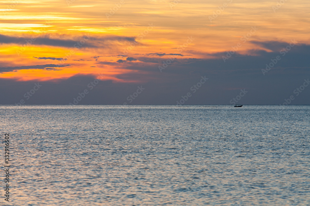 Beautiful sunset and beach at Tioman Island