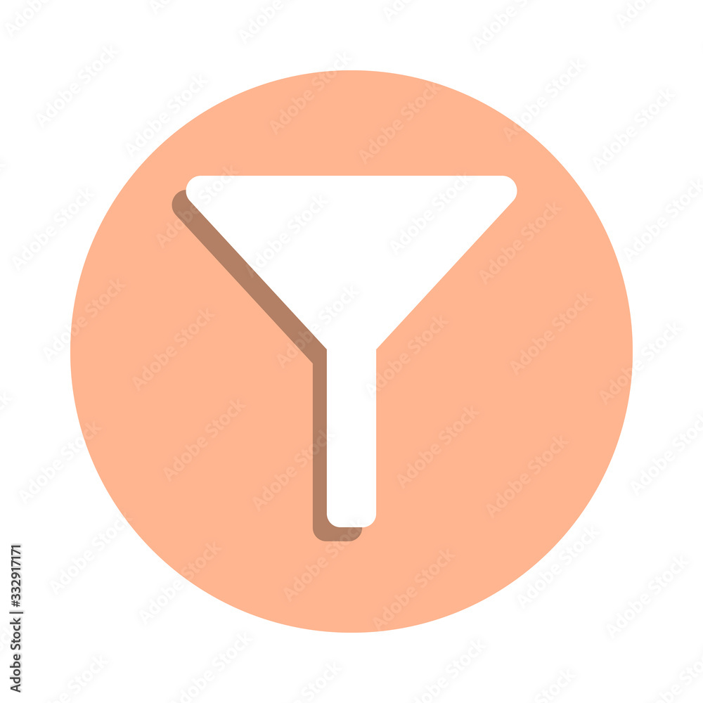 Funnel tool badge icon. Simple glyph, flat vector of web icons for ui and ux, website or mobile application Funnel tool badge icon. Simple glyph, flat vector of web icons for ui and ux, website or mobile application