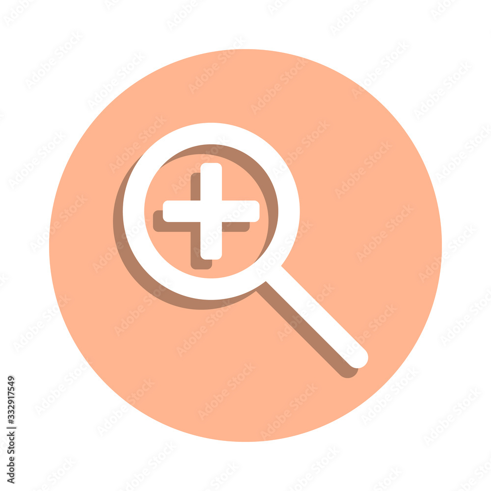 Magnifier tool badge icon. Simple glyph, flat vector of web icons for ui and ux, website or mobile application Magnifier tool badge icon. Simple glyph, flat vector of web icons for ui and ux, website or mobile application