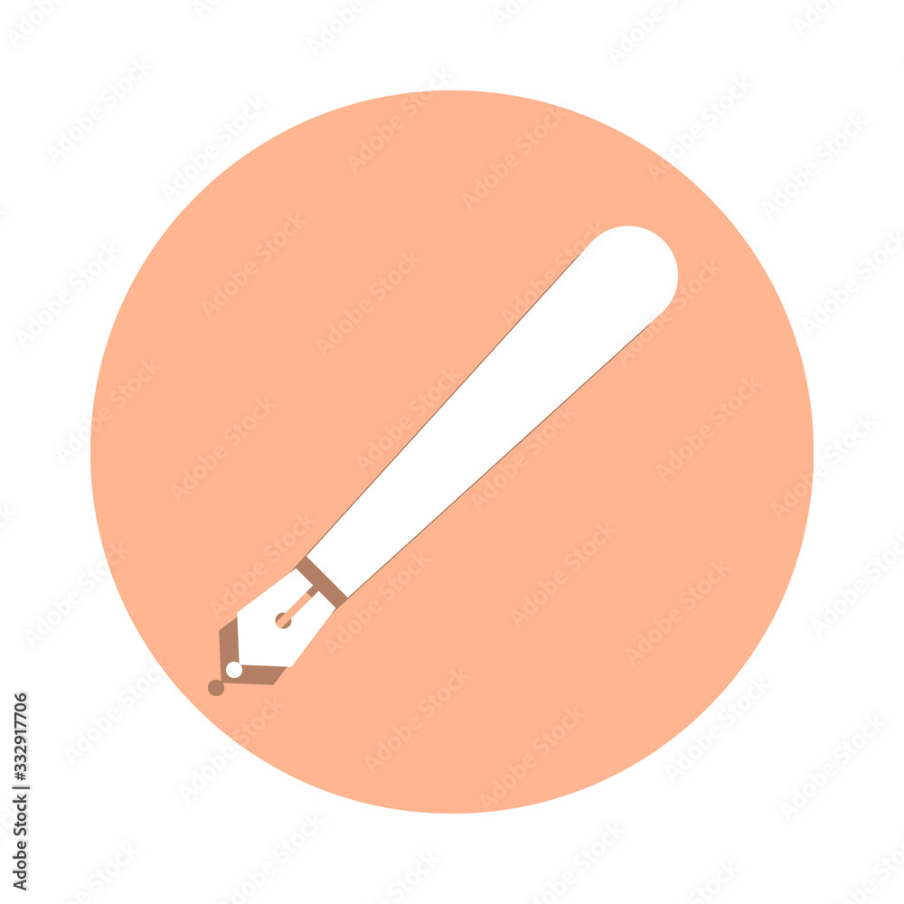 Pen badge icon. Simple glyph, flat vector of web icons for ui and ux, website or mobile application Pen badge icon. Simple glyph, flat vector of web icons for ui and ux, website or mobile application
