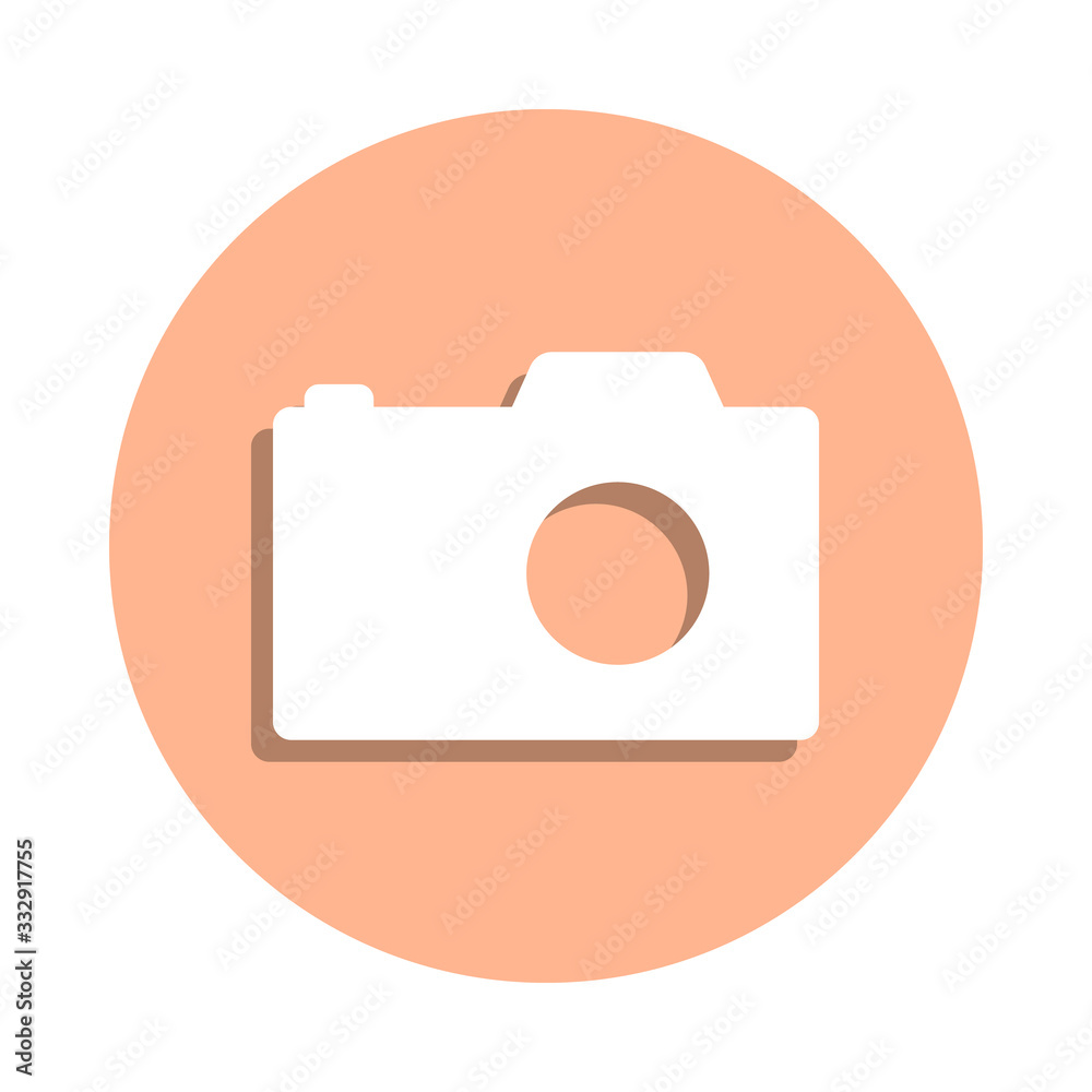 Photo camera badge icon. Simple glyph, flat vector of web icons for ui and ux, website or mobile application