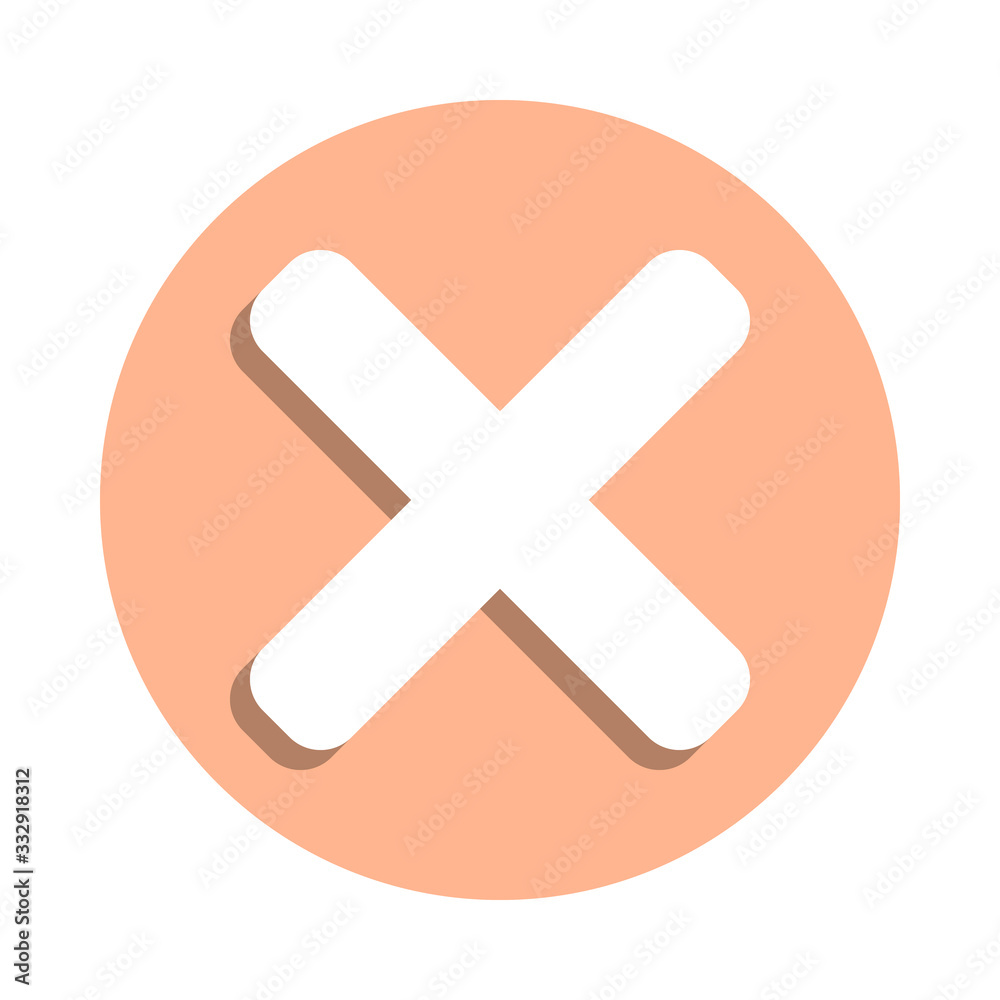Delete cross badge icon. Simple glyph, flat vector of web icons for ui and ux, website or mobile application Delete cross badge icon. Simple glyph, flat vector of web icons for ui and ux, website or mobile application